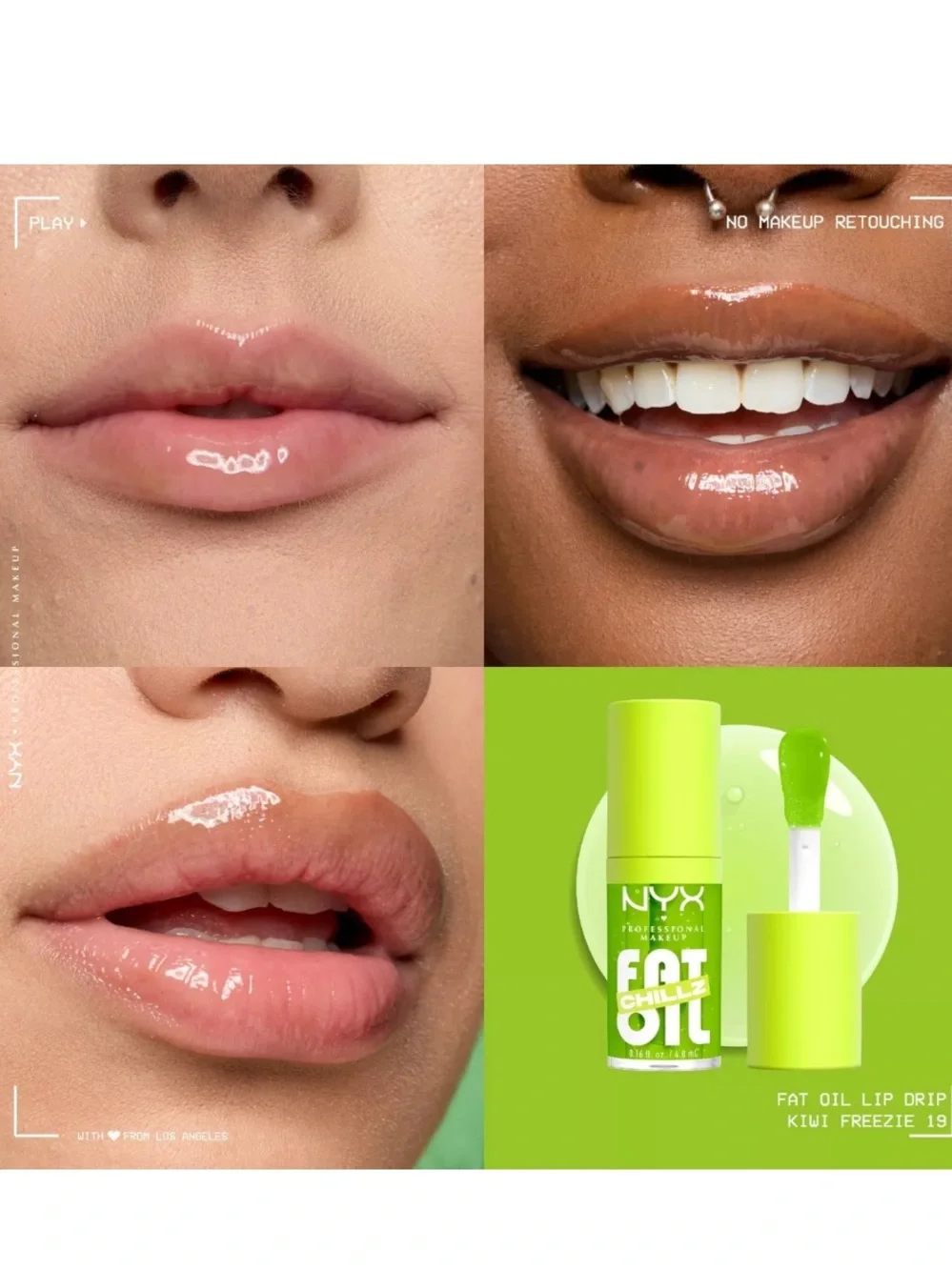 NYX Fat Oil Lip Drip Chillz Cooling Lip Oil Duo 4.8ml X 2 BRAND NEW